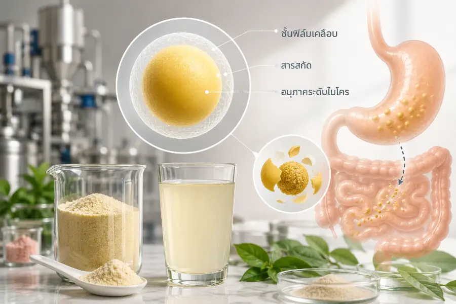 การเคลือบสารสกัดเพื่อกลบกลิ่นและรสชาติรุนแรง (Masking Technology) ทางออกของวิตามินบีและแร่ธาตุเข้มข้น